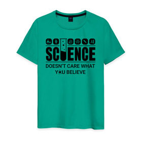 Мужская футболка хлопок с принтом Science (light) , 100% хлопок | прямой крой, круглый вырез горловины, длина до линии бедер, слегка спущенное плечо. | science | атом | днк | измерение | исследование | медицина | микроскоп | наука | опыт | пробирка | студент | учёные