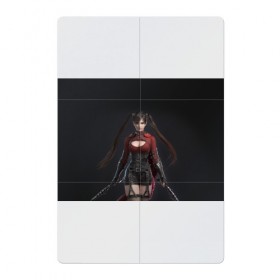 Магнитный плакат 2Х3 с принтом девушка с мечами , Полимерный материал с магнитным слоем | 6 деталей размером 9*9 см | аниме | анимеграфика | девушка | длинныеволосы | катана | косички | красныйтоп | мечи