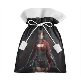 Подарочный 3D мешок с принтом девушка с мечами , 100% полиэстер | Размер: 29*39 см | аниме | анимеграфика | девушка | длинныеволосы | катана | косички | красныйтоп | мечи