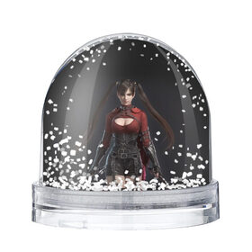 Снежный шар с принтом девушка с мечами , Пластик | Изображение внутри шара печатается на глянцевой фотобумаге с двух сторон | аниме | анимеграфика | девушка | длинныеволосы | катана | косички | красныйтоп | мечи