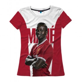 Женская футболка 3D с принтом Mane , 100% полиэфир ( синтетическое хлопкоподобное полотно) | прямой крой, круглый вырез горловины, длина до линии бедер | firmino | lfc | liverpool | liverpool fc | mane | shaqiri | ливерпуль | фирмино | фк | футбол | футбольный клуб англии | шакири