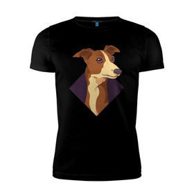 Мужская футболка премиум с принтом Уиппет , 92% хлопок, 8% лайкра | приталенный силуэт, круглый вырез ворота, длина до линии бедра, короткий рукав | whippet | собака | собаки | уиппет
