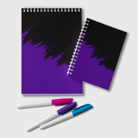 Блокнот с принтом КРАСКА И НИЧЕГО ЛИШНЕГО! , 100% бумага | 48 листов, плотность листов — 60 г/м2, плотность картонной обложки — 250 г/м2. Листы скреплены удобной пружинной спиралью. Цвет линий — светло-серый
 | color | dirty | purple | texture | yellow.paints | брызги | брызги красок | желтый | краски | текстура | фиолетовый
