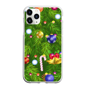 Чехол для iPhone 11 Pro Max матовый с принтом Ёлка новогодняя , Силикон |  | Тематика изображения на принте: гирлянда | ель | иголки | игрушки шарики | костюм | мишура | пихта | праздник | рождество | снеговик | хвоя
