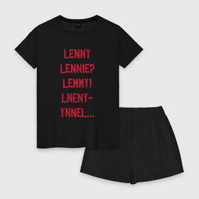 Женская пижама с шортиками хлопок с принтом Lenny , 100% хлопок | футболка прямого кроя, шорты свободные с широкой мягкой резинкой | red dead redemption 2 | в баре | ленни | миссия | напились | прикол | рдр | рдр2 | шутка