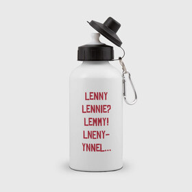Бутылка спортивная с принтом Lenny , металл | емкость — 500 мл, в комплекте две пластиковые крышки и карабин для крепления | red dead redemption 2 | в баре | ленни | миссия | напились | прикол | рдр | рдр2 | шутка