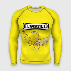 Мужской рашгард 3D с принтом Brazzers ,  |  | Тематика изображения на принте: brazzers | банан | бразерс | логотип | надпись | прикол | юмор