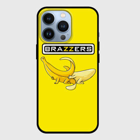 Чехол для iPhone 13 Pro с принтом Brazzers ,  |  | Тематика изображения на принте: brazzers | банан | бразерс | логотип | надпись | прикол | юмор
