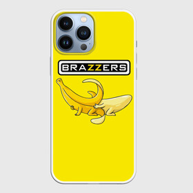 Чехол для iPhone 13 Pro Max с принтом Brazzers ,  |  | Тематика изображения на принте: brazzers | банан | бразерс | логотип | надпись | прикол | юмор