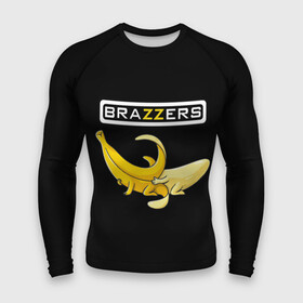 Мужской рашгард 3D с принтом Brazzers ,  |  | brazzers | банан | бразерс | логотип | надпись | прикол | юмор