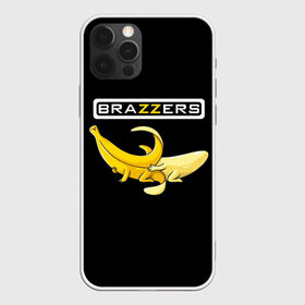 Чехол для iPhone 12 Pro Max с принтом Brazzers , Силикон |  | brazzers | банан | бразерс | логотип | надпись | прикол | юмор