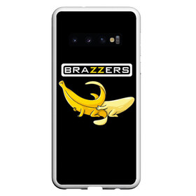 Чехол для Samsung Galaxy S10 с принтом Brazzers , Силикон | Область печати: задняя сторона чехла, без боковых панелей | brazzers | банан | бразерс | логотип | надпись | прикол | юмор