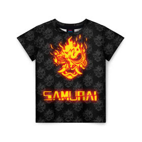 Детская футболка 3D с принтом РЮКЗАК CYBERPUNK 2077 SAMURAI , 100% гипоаллергенный полиэфир | прямой крой, круглый вырез горловины, длина до линии бедер, чуть спущенное плечо, ткань немного тянется | 2019 | cd project red | cyberpunk 2077 | future | hack | night city | samurai | sci fi | андроиды | безумие | будущее | киберпанк 2077 | логотип | роботы | самураи | цифры