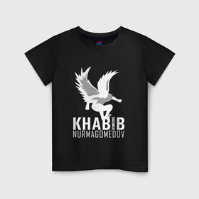 Детская футболка хлопок с принтом Хабиб (Air) , 100% хлопок | круглый вырез горловины, полуприлегающий силуэт, длина до линии бедер | air | eagle | khabib | nurmagomedov | ssru | нурмагомедов | орел | хабиб