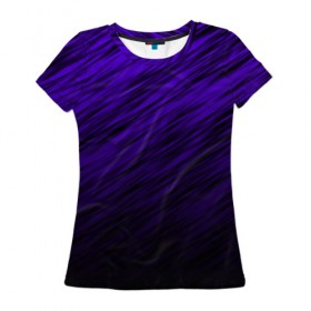 Женская футболка 3D с принтом ШТРИХИ , 100% полиэфир ( синтетическое хлопкоподобное полотно) | прямой крой, круглый вырез горловины, длина до линии бедер | abstraction | color | line | stripes | texture | абстракция | линии | полосы | текстура | фиолетовый | штрихи