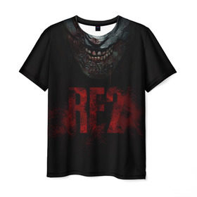 Мужская футболка 3D с принтом Resident Evil 2 , 100% полиэфир | прямой крой, круглый вырез горловины, длина до линии бедер | 2 | 2019 | dark | evil | game | horror | resident | zombie | зомби | зубы | игра | кровь | лого | обитель зла | ужас