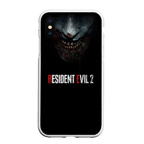 Чехол для iPhone XS Max матовый с принтом Resident Evil 2 , Силикон | Область печати: задняя сторона чехла, без боковых панелей | 2 | 2019 | dark | evil | game | horror | resident | zombie | зомби | зубы | игра | кровь | лого | обитель зла | ужас