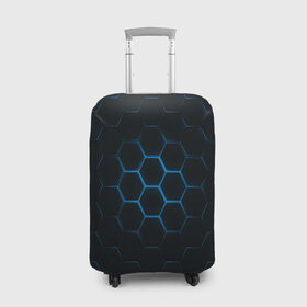 Чехол для чемодана 3D с принтом БРОНЯ , 86% полиэфир, 14% спандекс | двустороннее нанесение принта, прорези для ручек и колес | abstract | abstraction | comb | texture | абстракция | бронь | соты | стальные соты | текстуры