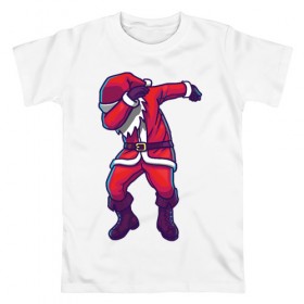 Мужская футболка хлопок с принтом Dab Santa , 100% хлопок | прямой крой, круглый вырез горловины, длина до линии бедер, слегка спущенное плечо. | 