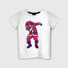 Детская футболка хлопок с принтом Dab Santa , 100% хлопок | круглый вырез горловины, полуприлегающий силуэт, длина до линии бедер | Тематика изображения на принте: 