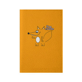 Обложка для паспорта матовая кожа с принтом Лисья морда , натуральная матовая кожа | размер 19,3 х 13,7 см; прозрачные пластиковые крепления | животные | зубы | контур | лиса | лисья | надпись | оранжевый | рыжая