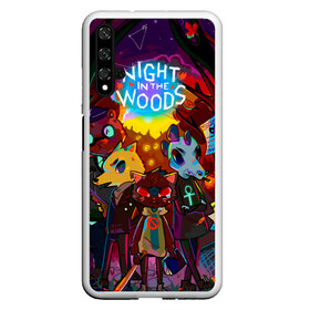 Чехол для Honor 20 с принтом Night in the Woods (1) , Силикон | Область печати: задняя сторона чехла, без боковых панелей | Тематика изображения на принте: bear | cat | fox | night | night in the woods | woods | кот | лес | лис | медведь | ночь | ночь в лесу