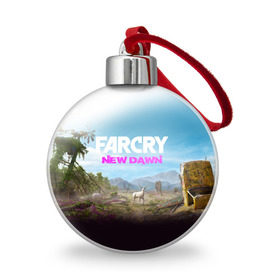 Ёлочный шар с принтом FAR CRY NEW DAWN , Пластик | Диаметр: 77 мм | action | far cry | far cry new dawn | game | gamer | montana | player | shooter | usa | врата эдема | знак | игра | культ | секта | символ | символика | шутер | эдем