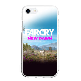 Чехол для iPhone 7/8 матовый с принтом FAR CRY NEW DAWN , Силикон | Область печати: задняя сторона чехла, без боковых панелей | action | far cry | far cry new dawn | game | gamer | montana | player | shooter | usa | врата эдема | знак | игра | культ | секта | символ | символика | шутер | эдем