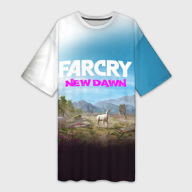 Платье-футболка 3D с принтом FAR CRY NEW DAWN ,  |  | Тематика изображения на принте: action | far cry | far cry new dawn | game | gamer | montana | player | shooter | usa | врата эдема | знак | игра | культ | секта | символ | символика | шутер | эдем