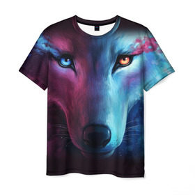 Мужская футболка 3D с принтом WOLF , 100% полиэфир | прямой крой, круглый вырез горловины, длина до линии бедер | hunter | wild | wolf | волк | животные | звери | охотник