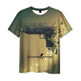 Мужская футболка 3D с принтом Counter Strike Glock , 100% полиэфир | прямой крой, круглый вырез горловины, длина до линии бедер | awp | counter strike | cyber sport | game | howl | skin | sport | авп | вой | игры | скин