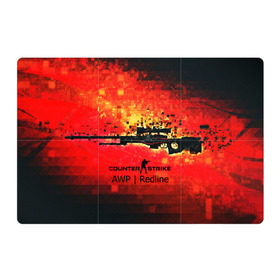 Магнитный плакат 3Х2 с принтом cs go:AWP:Red Line  , Полимерный материал с магнитным слоем | 6 деталей размером 9*9 см | awp | counter strike | cyber sport | game | howl | skin | sport | авп | вой | игры | скин