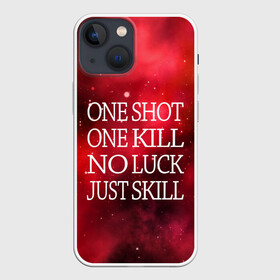 Чехол для iPhone 13 mini с принтом One Shot One Kill ,  |  | counter strike. one shot | cs go | csgo | game | one kill | ван шот | красный | лого | надпись | текст