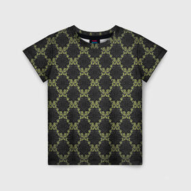Детская футболка 3D с принтом Victorian - 36577512ik , 100% гипоаллергенный полиэфир | прямой крой, круглый вырез горловины, длина до линии бедер, чуть спущенное плечо, ткань немного тянется | Тематика изображения на принте: 36577512ik | black | gothic | gray | green | lace | pattern | style | texture | victorian | wallpaper | викторианский | готика | зеленый | кружево | обои | серый | стиль | текстура | черный