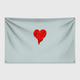 Флаг-баннер с принтом Kanye West Heartbreak , 100% полиэстер | размер 67 х 109 см, плотность ткани — 95 г/м2; по краям флага есть четыре люверса для крепления | kanye | kanye west | yandhi | кани | кани вест | кани вэст | янди