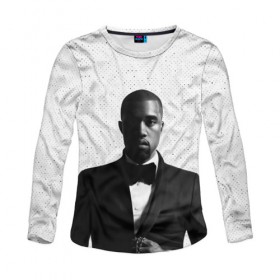 Женский лонгслив 3D с принтом Kanye West Halftone , 100% полиэстер | длинные рукава, круглый вырез горловины, полуприлегающий силуэт | kanye | kanye west | yandhi | кани | кани вест | кани вэст | янди