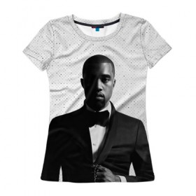 Женская футболка 3D с принтом Kanye West Halftone , 100% полиэфир ( синтетическое хлопкоподобное полотно) | прямой крой, круглый вырез горловины, длина до линии бедер | kanye | kanye west | yandhi | кани | кани вест | кани вэст | янди