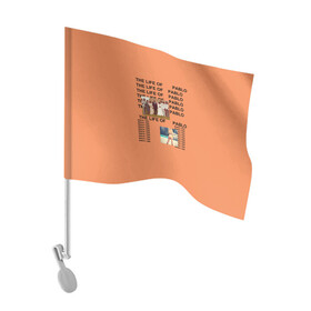 Флаг для автомобиля с принтом Kanye West PABLO , 100% полиэстер | Размер: 30*21 см | kanye | kanye west | yandhi | кани | кани вест | кани вэст | янди