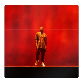 Магнитный плакат 3Х3 с принтом Kanye West Red On Stage , Полимерный материал с магнитным слоем | 9 деталей размером 9*9 см | 