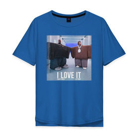 Мужская футболка хлопок Oversize с принтом Kanye West Lil Pump - I Love I , 100% хлопок | свободный крой, круглый ворот, “спинка” длиннее передней части | 