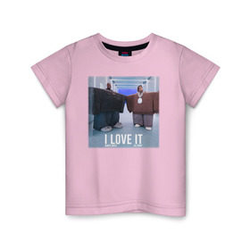 Детская футболка хлопок с принтом Kanye West Lil Pump - I Love I , 100% хлопок | круглый вырез горловины, полуприлегающий силуэт, длина до линии бедер | 