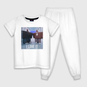 Детская пижама хлопок с принтом Kanye West Lil Pump - I Love I , 100% хлопок |  брюки и футболка прямого кроя, без карманов, на брюках мягкая резинка на поясе и по низу штанин
 | 