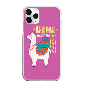 Чехол для iPhone 11 Pro Max матовый с принтом Lama , Силикон |  | glama | lama | анд | горы | дикое | домашнее | животное | индейци | лама | мех | шерсть