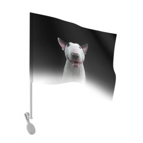 Флаг для автомобиля с принтом Oh snap! , 100% полиэстер | Размер: 30*21 см | bull terrier | dog |   | бультерьер | собака