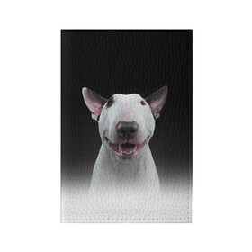 Обложка для паспорта матовая кожа с принтом Oh snap! , натуральная матовая кожа | размер 19,3 х 13,7 см; прозрачные пластиковые крепления | bull terrier | dog |   | бультерьер | собака