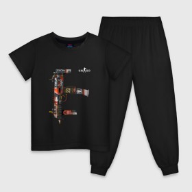 Детская пижама хлопок с принтом CS GO лого на спине , 100% хлопок |  брюки и футболка прямого кроя, без карманов, на брюках мягкая резинка на поясе и по низу штанин
 | 
