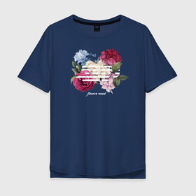 Мужская футболка хлопок Oversize с принтом Flower road , 100% хлопок | свободный крой, круглый ворот, “спинка” длиннее передней части | big bang | g dragon