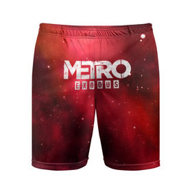 Мужские шорты 3D спортивные с принтом Metro Exodus ,  |  | 2019 | 2033 | exodus | game | logo | metro | red | апокалипсис | игра | исход | красный | лого | метро | сталкер