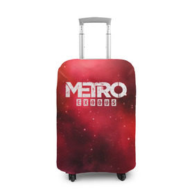Чехол для чемодана 3D с принтом Metro Exodus , 86% полиэфир, 14% спандекс | двустороннее нанесение принта, прорези для ручек и колес | 2019 | 2033 | exodus | game | logo | metro | red | апокалипсис | игра | исход | красный | лого | метро | сталкер