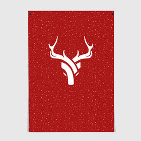 Постер с принтом New Year Deer , 100% бумага
 | бумага, плотность 150 мг. Матовая, но за счет высокого коэффициента гладкости имеет небольшой блеск и дает на свету блики, но в отличии от глянцевой бумаги не покрыта лаком | 